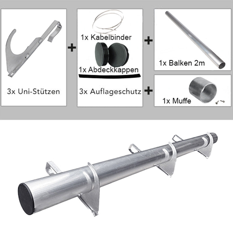 2,0 m Schneefanbalken-Set , Universal-System, Schneefanghöhe 16 cm